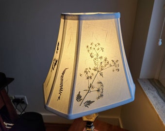 Handmade Pressed Flower Lampshade – Botanical Artwork Bell Shade (#87)