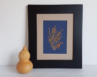 Pressed Flower Art: 8x10 Original Botanical Artwork