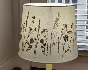 Wild flowers lampshade. Victorian style medium bell lamp shade (#143)
