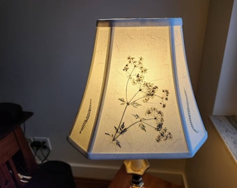 Pressed Lavender Flower medium bell Lampshade, Botanical Table Lamp Shade (#91)