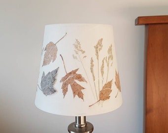 Fall inspired dried leaves botanical  lampshade - Autumn seasonal lamp shade - One-of-a-kind lamp (#47)