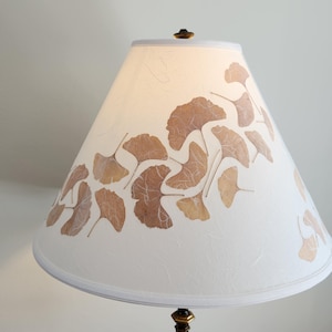 Ginkgo Biloba leaf lampshade. Extra large Victorian style bell lamp shade (#113)