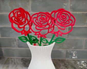 three Valentine roses (roses for you) | vase for dry flowers