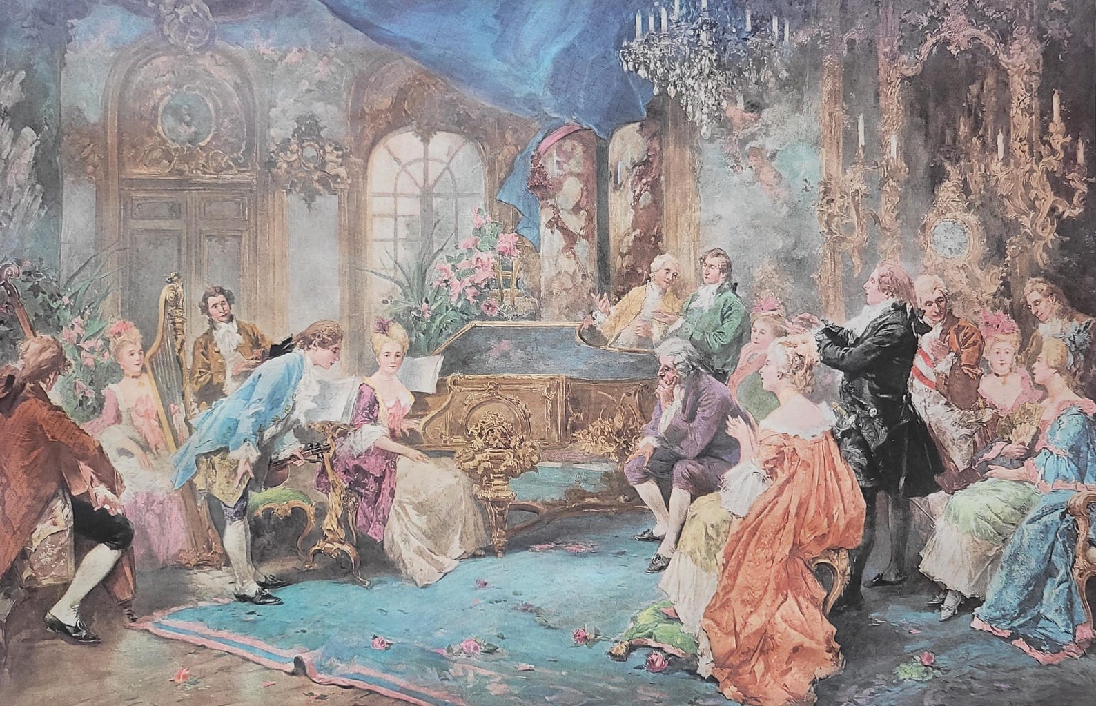 Lithography Mozart à La Cour De Marie Antoinette by Vincent De Paredes