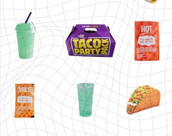 Taco PNG / burrito, Baja blast, tacos, nachos, Taco Bell, arte de pared, clip art, listo para imprimir, descarga fácil de archivos, fondo transparente