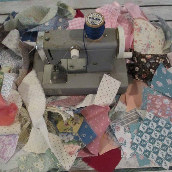 Vintage Fabric Scraps / DIY Clusters  /  Scrapbook Ephemera  / Slow Stitch / Snippets