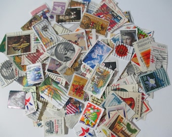 60 Vintage Cancelled Stamps Junk Journal Paper Ephemera