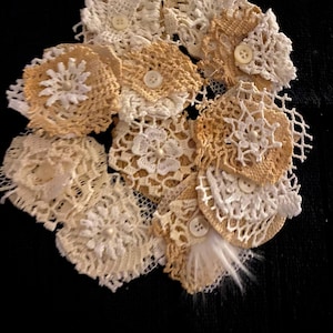 Vintage Lace Snippets: Junk Journal Embellishments, Lace Clusters