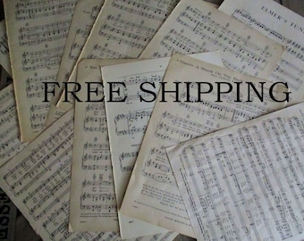 Vintage Antique Sheet Music Junk Journal Ephemera - FREE SHIPPING