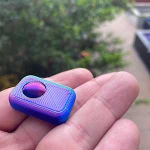 Small Fidget Square with Ball - 3D Printed Handheld Pocket Size Toy, Stress Relief Gift, Portable Sensory Tool