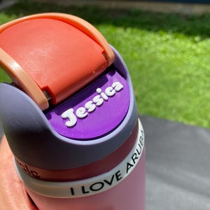 Personalized Owala Tumbler Tag: Minimalist No-Adhesive Lid Topper