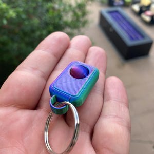 Small Fidget Square with Ball Keychain - 3D Printed Handheld Pocket Size Toy, Stress Relief Gift, Portable Sensory Tool