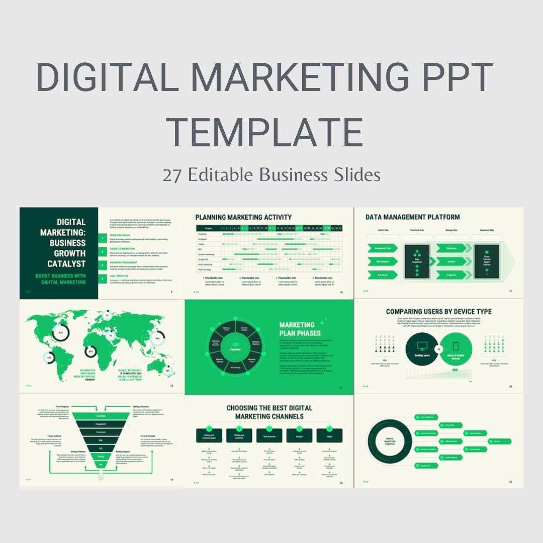 Program Intro Slide Example Marketing Digital Marketing Powerpoint Template | 27 Unique Slides With Startup ...