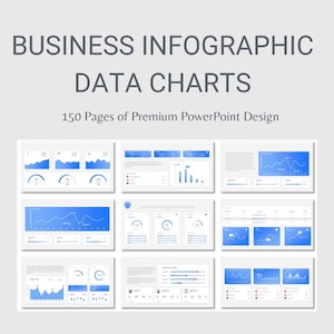 150 lames PPT bleues Premium Data Chart | Modèles professionnels pour affaires et analyses