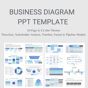 Business Diagram PPT Template: 70-Page, 6 Color Themes