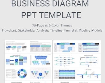 Business Diagram PPT Template: 70-Page, 6 Color Themes