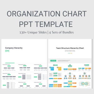 Unternehmensorganigramm Power Point Vorlage | 130 Folien | 4 Stile | Bearbeitbare Business Hierarchy PPT