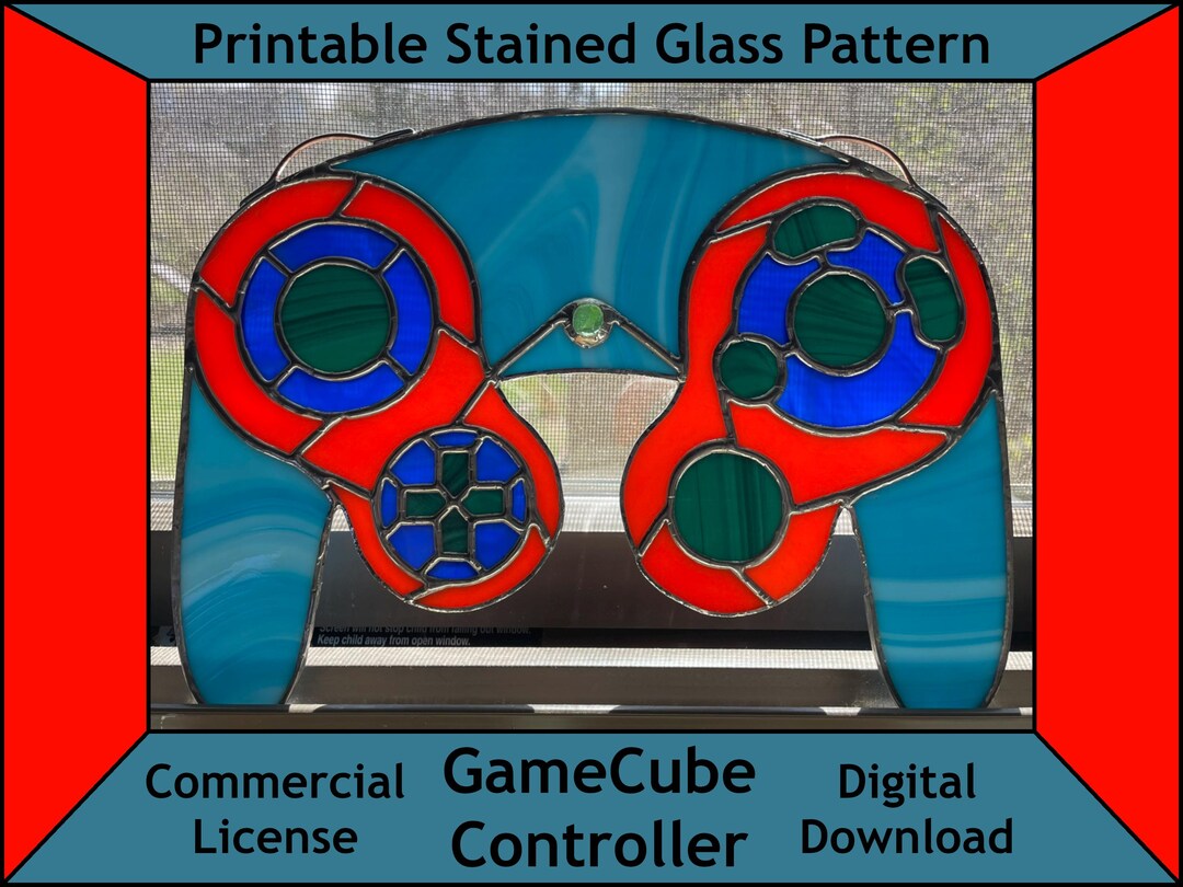 Gamecube Controller Stained Glass Pattern, Commercial License (digital ...