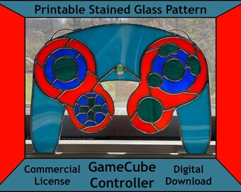 GameCube Controller Stained Glass Pattern, Commercial License (Digital Download)