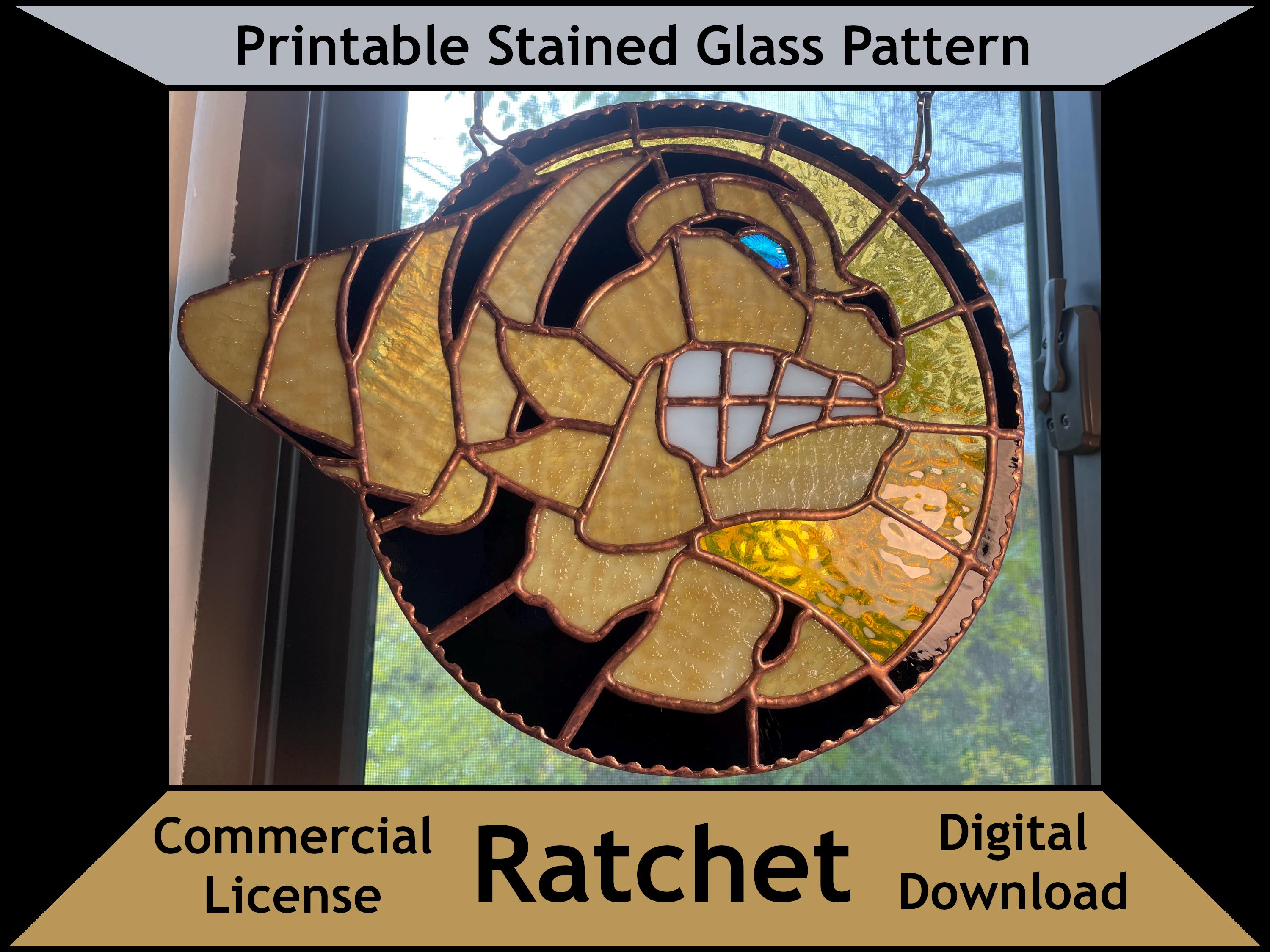 Ratchit Patwave Pattern Ratchet & Clank Stained Glass Pattern: Lombax Design, Commercial ...