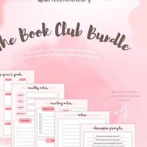 The Book Club Bundle | Printable Book Club Planner | Discussion Prompts & Meeting Notes | Book Tracker PDF