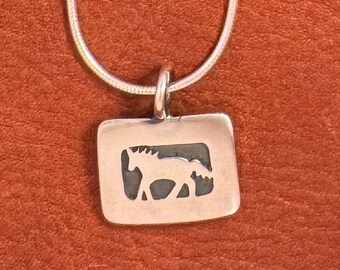 Sterling Silver Horse Pendant Necklace