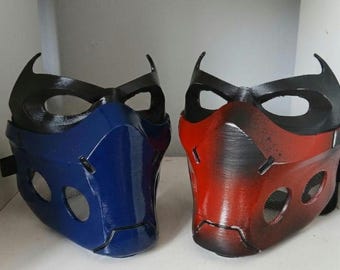 Redhood / Nightwing outlaw mask, clean or weathered finish, Raw 3d Printed Cosplay Helmet - Custom Sized