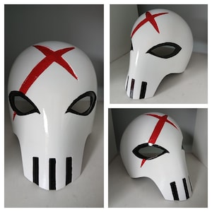 Red X finished or Raw 3D Printed Cosplay mask - Custom Sized