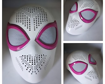 Faceshell Spider Gwen, cosplay, onbewerkt, afgewerkte 3D-print, aangepast formaat