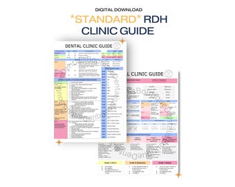 Dental Hygiene Study Cheat Sheet Dental Hygienist Student Gift Quick Reference Guide Dental Digital Download RDH Dental Hygiene Board Review