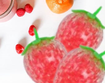 Strawberry Beaded Squish, Strawberry Fidget Toy, Sensory Toy