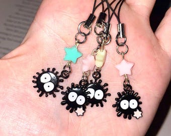 Soot Sprite Phone Charms, Ghibli Accessories, Anime, Totoro, Studio Ghibli Inspired