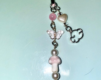Y2K Phone Charm, Kawaii Dangle Phone Charm, Y2K Beaded Phone Charm, Phone Strap, Bag Charm, Kindle Charm