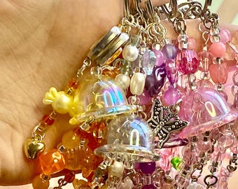 Handmade Jellyfish Keychain, Dangle Charm, Ocean Lover Gift, Mermaid Core,