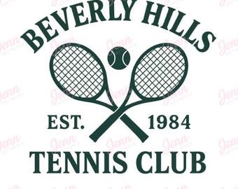 Club de Tenis Beverly Hills PNG / Descarga digital / Imágenes prediseñadas / Tenis PNG