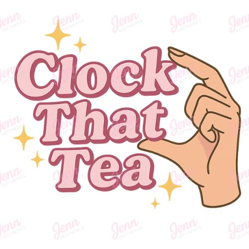 Clock That Tea PNG | Digital Download | Clip Art | Trendy PNG - Etsy