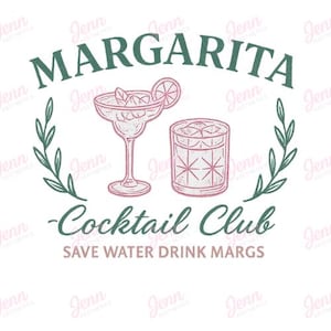 Club de Cócteles Margarita Ahorra Agua Bebe Margaritas PNG / Descarga Digital / Clip Art / PNGs de Verano