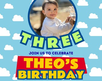 Toy Inspired Birthday Invitation & Welcome Sign Bundle (Digital Download)