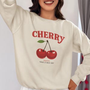 Cereja Feliz Tenha um Bom Dia PNG: Clip Art de Frutas de Verão (Download Digital)