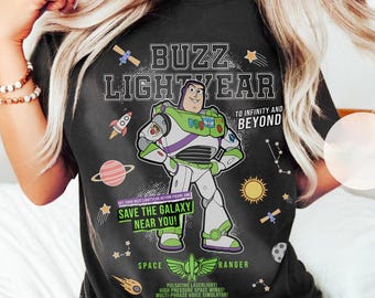 Maglietta Disney Toy Story Buzz Lightyear Verso l'infinito e oltre, maglietta Disney Buzz Lightyear Space Ranger, maglietta coordinata per la famiglia Disney Trip