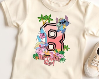 Customize Disney Lilo and Stitch Movie 2025 Birthday T-Shirt, Disney Stitch Angel Birthday Shirt, Disneyland Birthday Matching Family Shirt