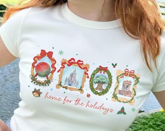 Disney 4 Parks Zuhause für die Feiertage Weihnachtshemd, Disney-Weihnachtsfamiliengeschenke, Mickey's Merry Christmas Party 2026, Epcot Center Weihnachten