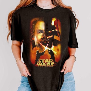 Star Wars Episode 3 Revenge of the Sith Big Face Darth Vader Anakin T-Shirt, Disney Hollywood Studios Trip, Galaxy&#39;s Edge Tee, Star Wars Day