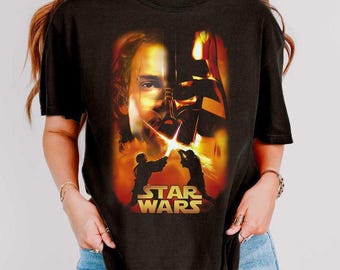 Star Wars Episode 3 Revenge of the Sith Big Face Darth Vader Anakin T-Shirt, Disney Hollywood Studios Trip, Galaxy's Edge Tee, Star Wars Day