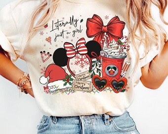 Disney buchstäblich nur ein Mädchen-Weihnachtspark-Mädchen-Shirt, Disney Coquette Bow-Weihnachtsreise-Geschenke, Mickeys sehr frohe Weihnachtsfeier 2026