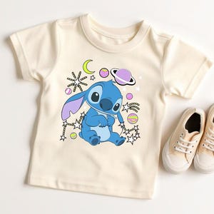 Camiseta infantil linda de Disney Lilo y Stitch 2025 Galaxy, camiseta de cumpleaños de Disney Stitch, camiseta familiar a juego de Disneyland, película Lilo y Stitch