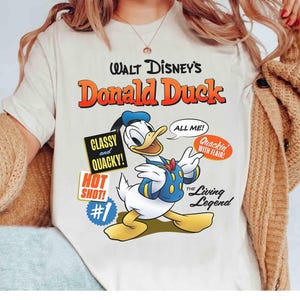 Camiseta de Disney &quot;Pato Donald Classy and Quacky: La Leyenda Viviente&quot;, camiseta familiar a juego para viajes a Disney, regalos del Pato Donald, camiseta familiar Disney