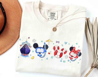 Disney Cruise Line Mickey Minnie Watercolor T-Shirt, Disney Wish Treasure Fantasy Dream Shirt, Disneyland  Cruise Matching Family T-Shirt