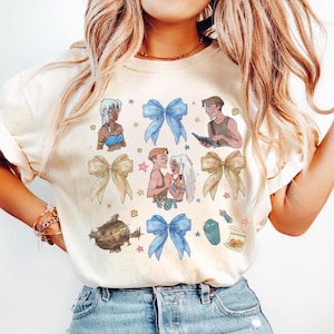Disney Atlantis The Lost Empire Coquette Bows Watercolor Shirt, Disneyland Trip Matching Family Shirt, Disney Princess Kida Milo Thatch Tee