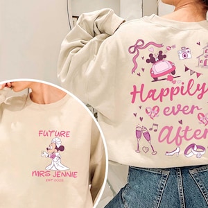 Personalized Disney Future MRS Minnie Bride T-Shirt, Disney Happily Ever After Marriage T-Shirt, Disney Honeymoon Trip Matching Couple Shirt